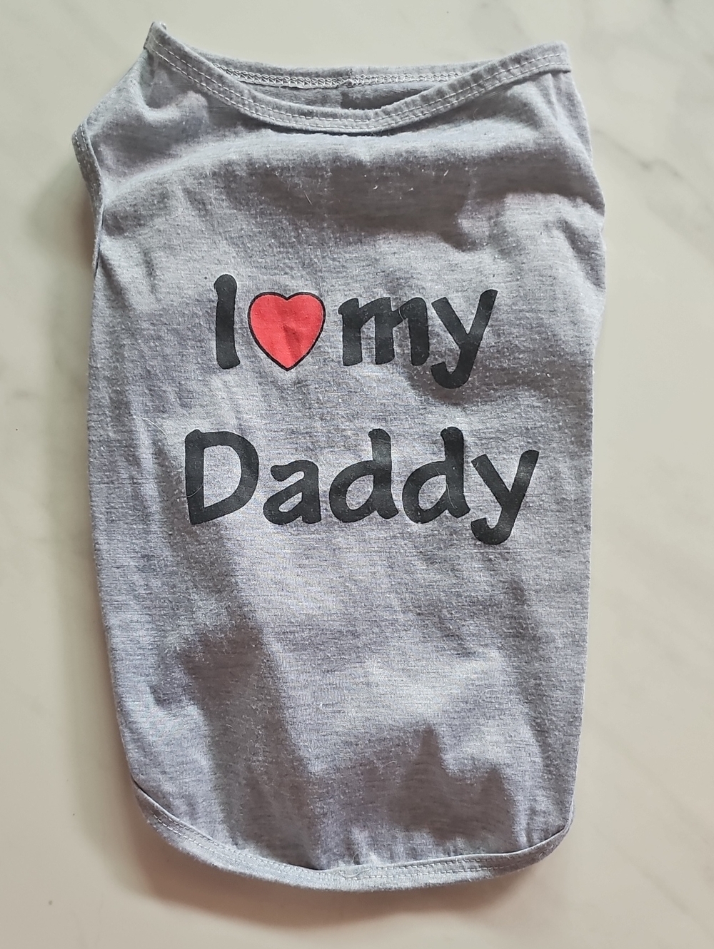 I Love My Daddy Kids Tee - Light Gray with Red Heart